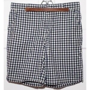IZOD Shorts Mens 34 Waist Blue and White Checks Cotton